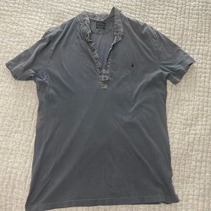 All Saints Mens Monk Collared Shirt